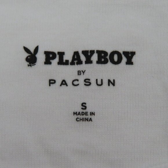 Pacsun Playboy Club Womens Small Ruffle Hem Long Sleeve Crop Tee T Shirt Top NEW - Picture 8 of 13